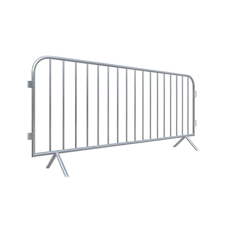 Crowd control barrier with fixed V type foot 