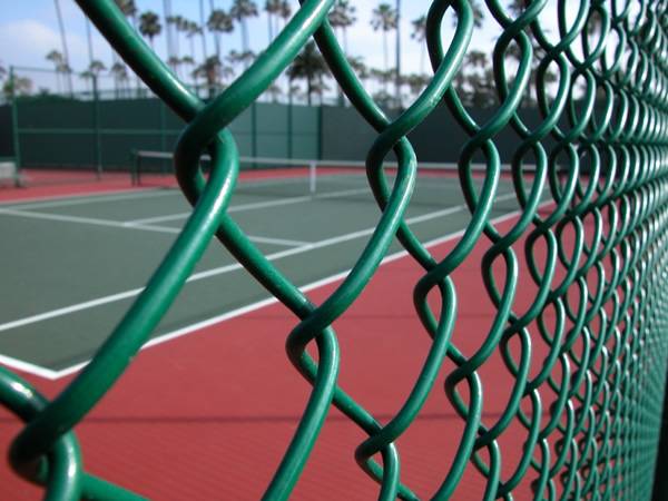 green chain link fence